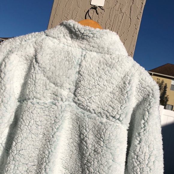 Blue Star Sherpa Pullover Sweater Fuzzy Sweatshirt - Picture 6 of 8